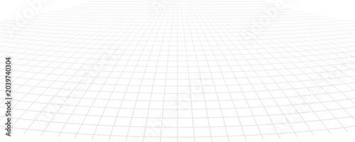 Bilde på lerret A futuristic grid pattern stretches out in a vast, curved expanse of lines and s