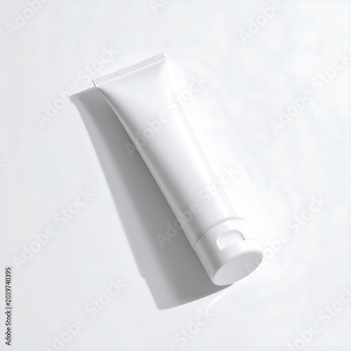 White Cosmetic Cream Tube Mockup Minimal Design