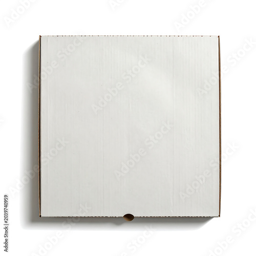 Minimal White Square Pizza Box Packaging Mockup
