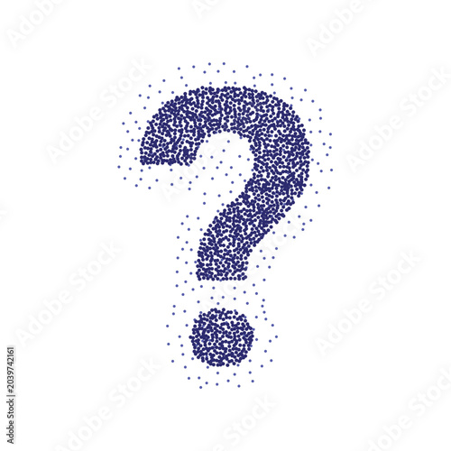 Particle style question mark sign background design