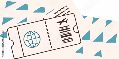 Fotografie boarding pass illustration modern flat design ticket