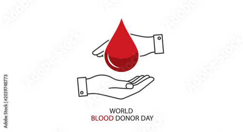 Blood Donation Hands Holding Drop.