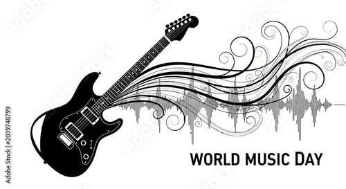 Foto Electric Guitar Music Instrument Black.