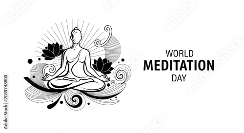 Quadro su tela Meditation World Day Yoga Practice.