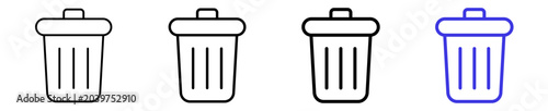 Konstfotografi Trash can delete remove garbage linear icon collection design