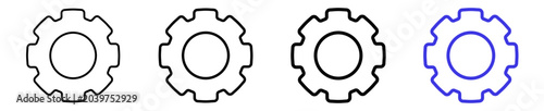 Foto Settings gear options system configuration line icon set