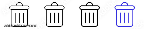 Foto Delete, remove garbage trash can linear icon collection design