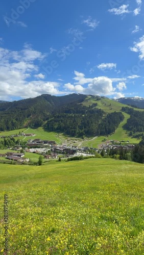 Areal view of Leogang, Austria