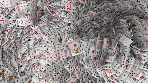 Animated Playing Poker cards spiral dynamic transition with alpha 

