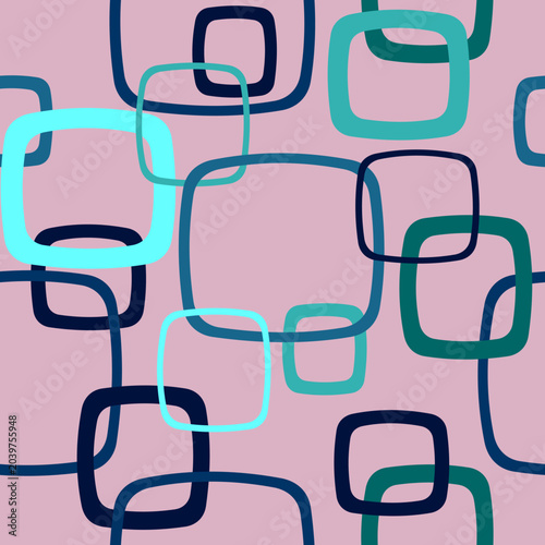 Seamless decorative pattern with multicoloured smoothed rectangles. Vector design.