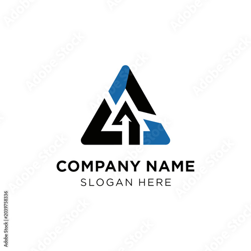Abstract Triangle Logo Design with Upward Arrow Symbol