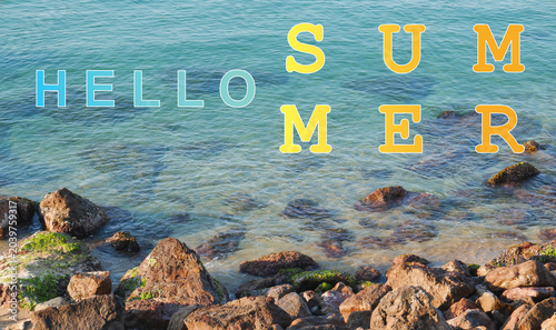 Valokuva Hello summer, vacation on the sea, with turquoise, crystal-clear waters