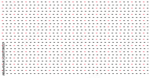 Tablou pe pânză Abstract background with rows of black and red dashed lines, creating a rhythmic and decorative pattern