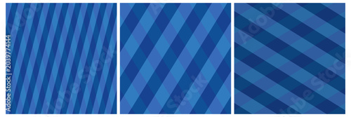 Blue argyle plaid pattern square backgrounds set vector. Classic geometric diamond check textures for Father's Day greeting cards,poster, social media post layout, quiz backdrop, square banner design