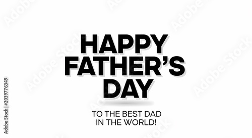 Happy fathers day greeting text on white background vector illustration