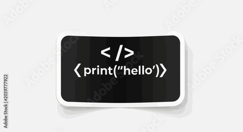 Photos Programming code snippet print hello world, coding concept, digital technology