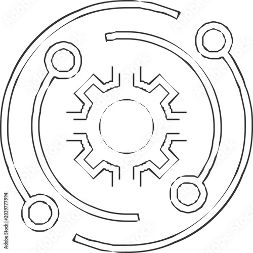 Illustration image of System icon free icon isolated on white background