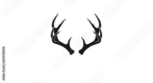 Naklejka A pair of deer antlers silhouette.