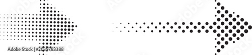 Abstract geometric dot pattern with directional arrow design on transparent background
