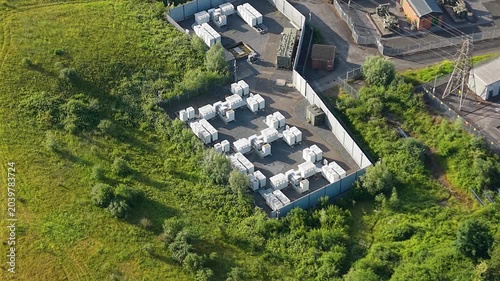 Aerial View of BESS Battery Energy Storage System in UK