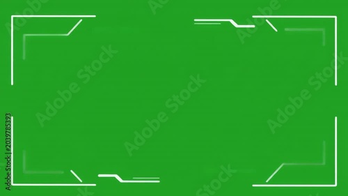 Futuristic green screen animation with a digital hud interface for video editing and effects