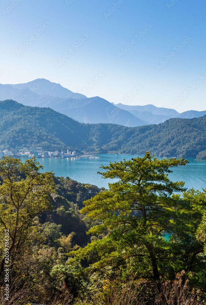 Naklejka premium Sun Moon Lake view in Taiwan