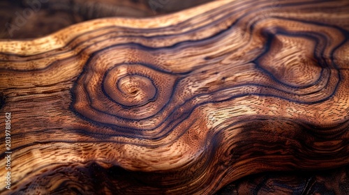 Beautiful cedar wood showcases stunning natural swirls and rich textures under soft light