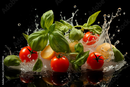 Caprese salad ingredients in various styles