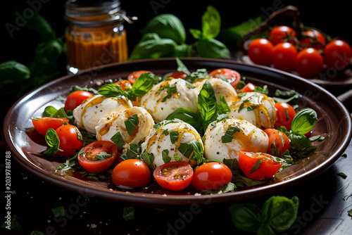 Caprese salad ingredients in various styles