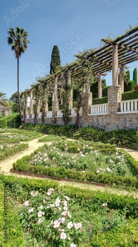 Canvas Print parcs et jardins de Monjuic à Barcelone