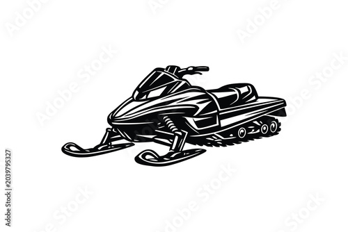 Photos Black and white snowmobile illustration