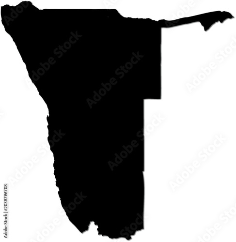 Minimalist Namibia country map silhouette graphic