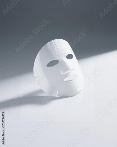 white mask on black background
