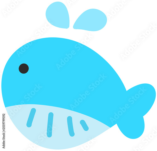 Cute Sea Animals Doodle Sticker Collection Hand Drawn Illustration