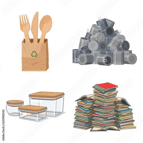 Foto Embracing eco-friendly practices and mindful consumption with reusable items and