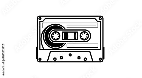 Foto Retro Audio Cassette Tape Icon Vector Illustration