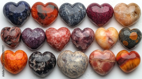 Colorful heart shaped stones showcase the beauty of nature's art