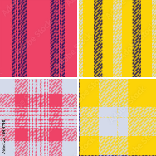 Εκτύπωση καμβά Plaid pattern collection for digital winter products