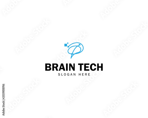 brain technology logo icon design with dot symbol creative connect logo logo vector element logo brain connection. smart technology brain hub logo design