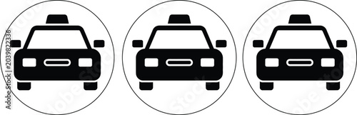 Foto Three taxi cabs in a row illustration