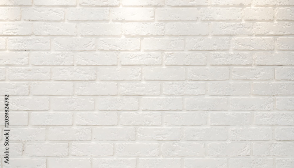 Fototapeta premium White Textured Brick Wall Pattern Background.