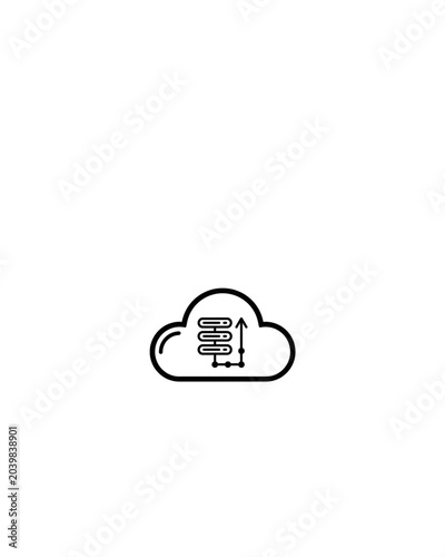 Cloud Server Data Upload and Hosting Vector Icon Illustration