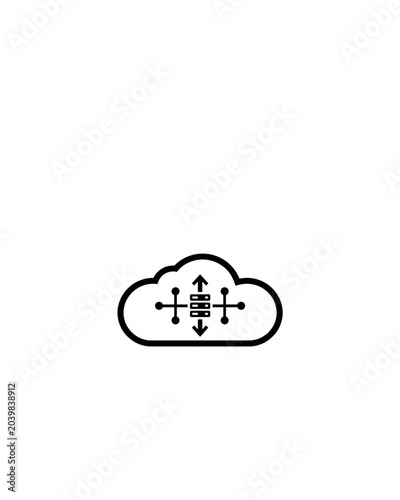 Cloud Computing Data Storage and Network Transfer Vector Icon