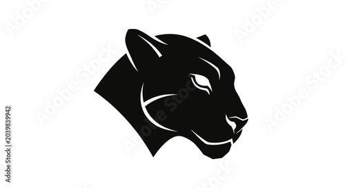 Foto Black Panther Head Side Profile View.