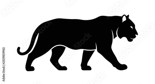 Photos Black Panther Silhouette Walking Profile.