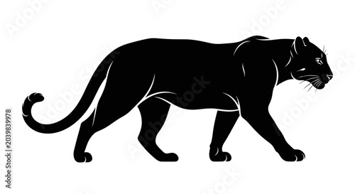 Tableau sur toile Black Panther Walking Side View.