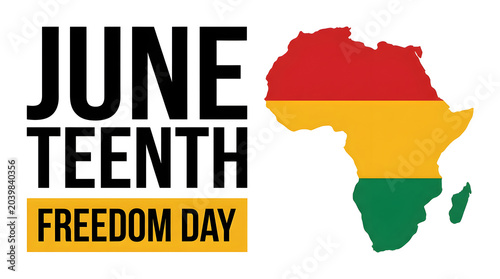 Juneteenth Celebration with African Continent Map and Freedom Day Theme