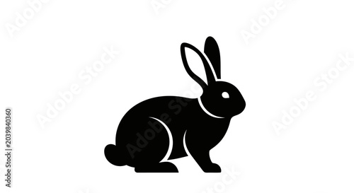 Tableau sur toile Black silhouette of a rabbit.