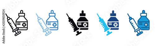 Vaccination Icon Set Multiple Style Of