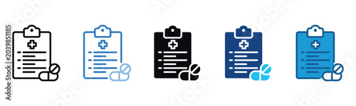 Photos Prescription Icon Set Multiple Style Of